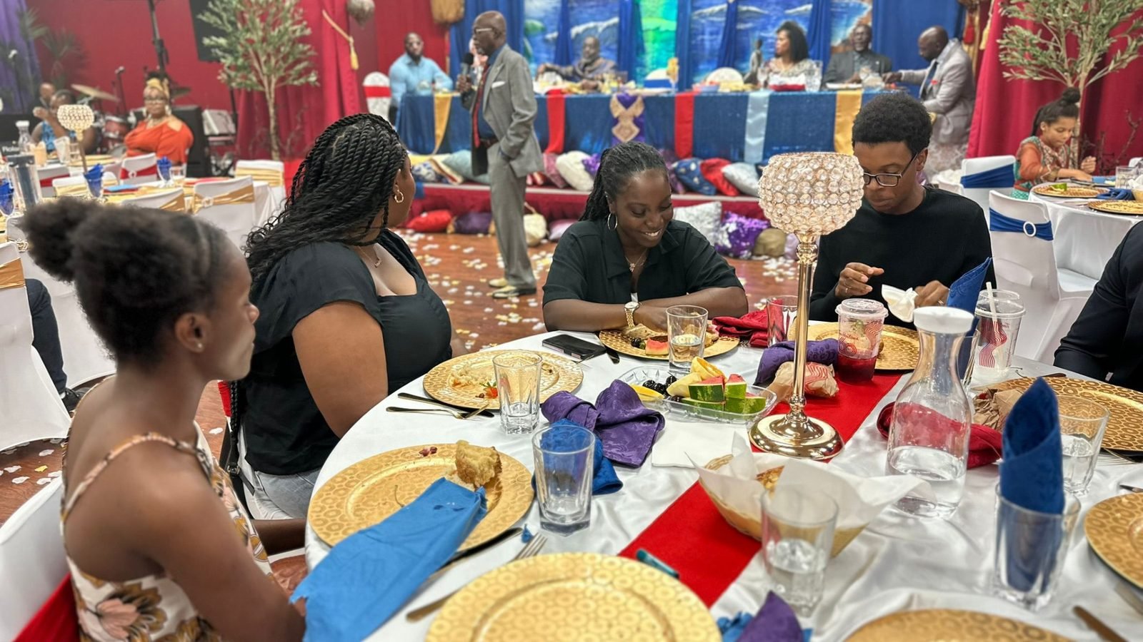 Fellowship around the feast table.